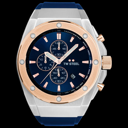 TW STEEL CEO TECH ROSE GOLD BLUE DIAL MEN'S WATCH CE4105