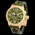 TW STEEL CANTEEN GREEN DIAL GOLD CHRONO LEATHER WATCH CS108 - TILT VIEW