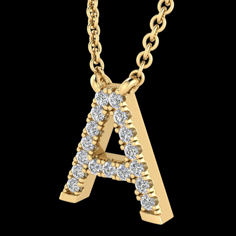 LETTER A DIAMOND INITIAL 9 CARAT GOLD NECKLACE
