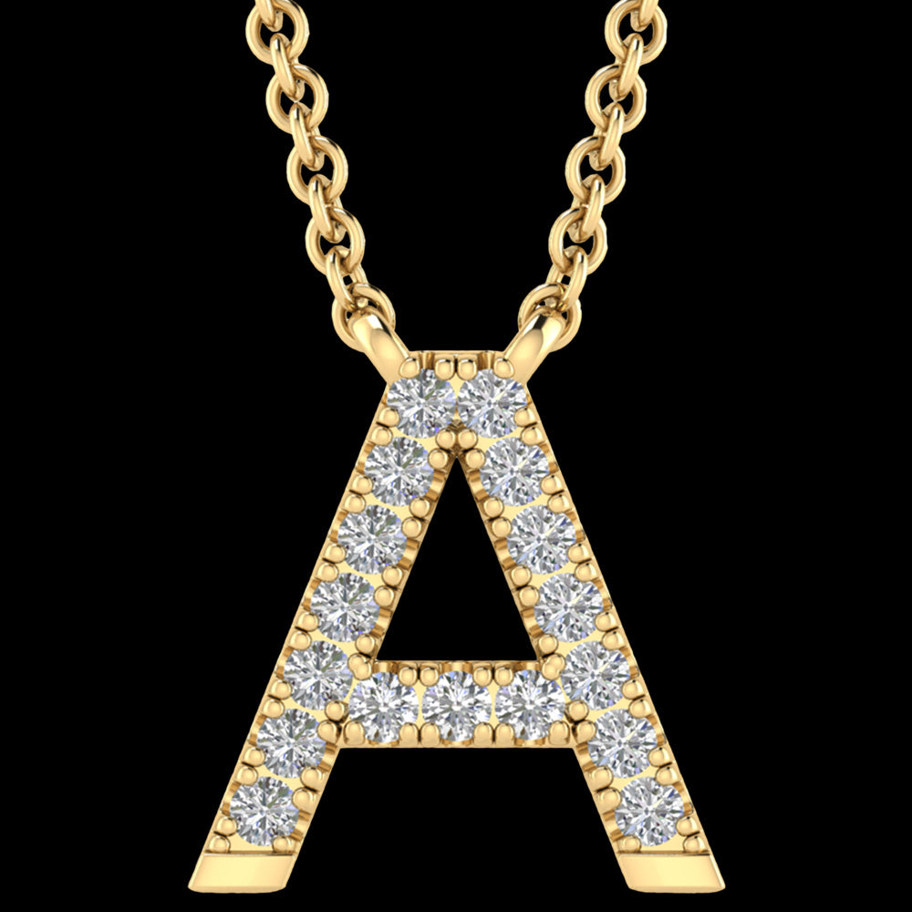 LETTER A DIAMOND INITIAL 9 CARAT GOLD NECKLACE