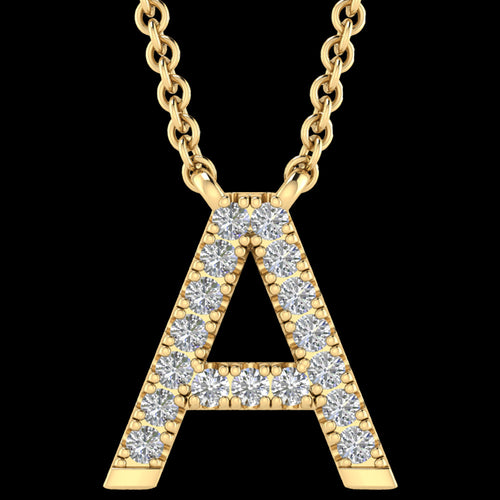 LETTER A DIAMOND INITIAL 9 CARAT GOLD NECKLACE