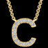LETTER C DIAMOND INITIAL 9 CARAT GOLD NECKLACE