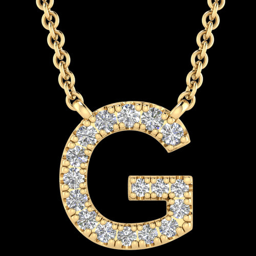 LETTER G DIAMOND INITIAL 9 CARAT GOLD NECKLACE