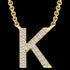 LETTER K DIAMOND INITIAL 9 CARAT GOLD NECKLACE