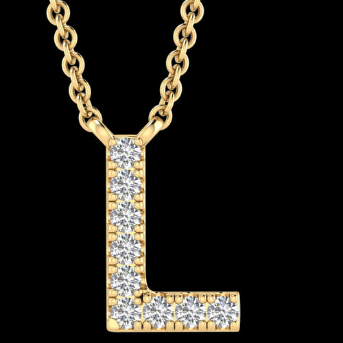 LETTER L DIAMOND INITIAL 9 CARAT GOLD NECKLACE