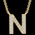 LETTER N DIAMOND INITIAL 9 CARAT GOLD NECKLACE