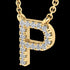 LETTER P DIAMOND INITIAL 9 CARAT GOLD NECKLACE