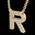 LETTER R DIAMOND INITIAL 9 CARAT GOLD NECKLACE