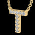 LETTER T DIAMOND INITIAL 9 CARAT GOLD NECKLACE