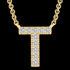 LETTER T DIAMOND INITIAL 9 CARAT GOLD NECKLACE