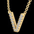 LETTER V DIAMOND INITIAL 9 CARAT GOLD NECKLACE