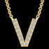 LETTER V DIAMOND INITIAL 9 CARAT GOLD NECKLACE
