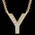 LETTER Y DIAMOND INITIAL 9 CARAT GOLD NECKLACE