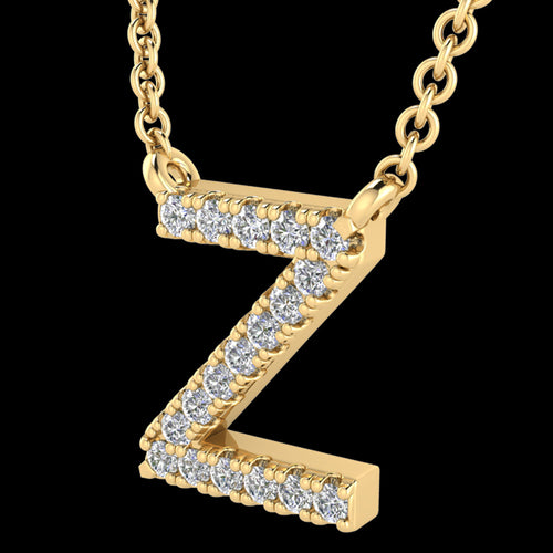 LETTER Z DIAMOND INITIAL 9 CARAT GOLD NECKLACE