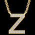 LETTER Z DIAMOND INITIAL 9 CARAT GOLD NECKLACE