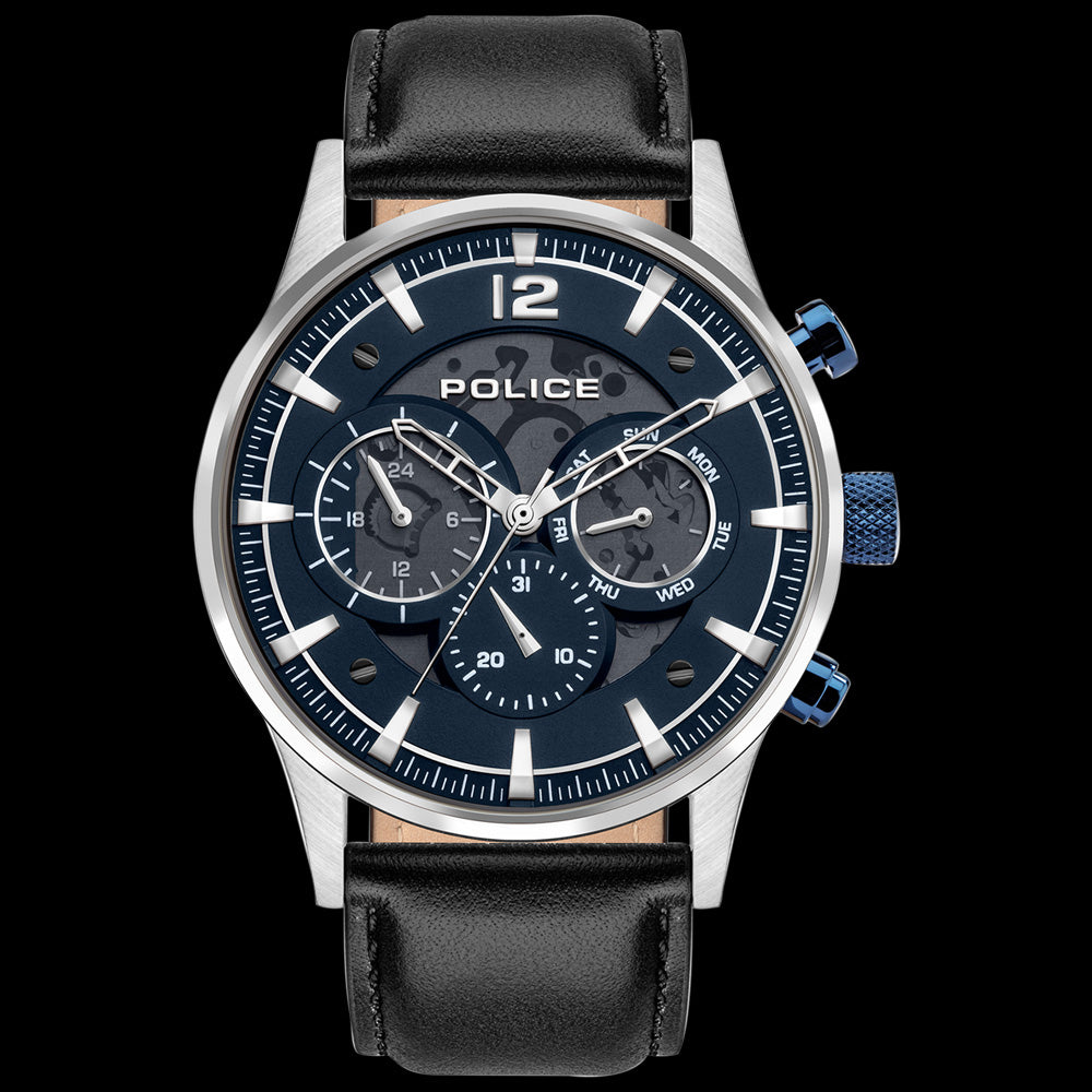 POLICE DRIVER BLUE DIAL MEN'S LEATHER WATCH | AUSTRALIA