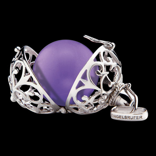 ENGELSRUFER SILVER PURPLE SOUNDBALL PENDANT - OPEN VIEW