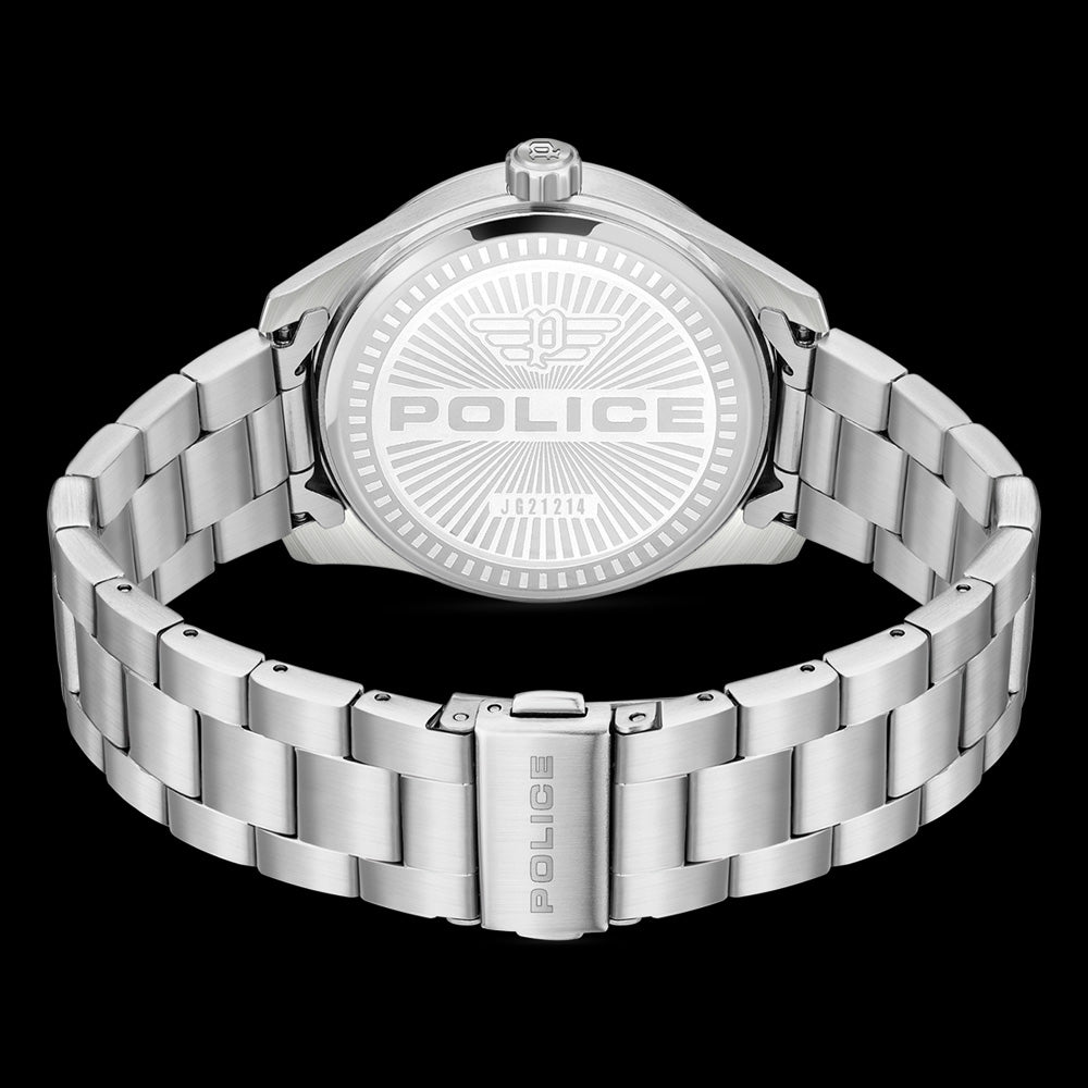 POLICE GRILLE MEN'S STEEL WATCH - BACK VIEW