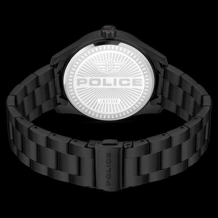 Police Grille Men's Gold Dial All Black Watch Australia Silver Steel