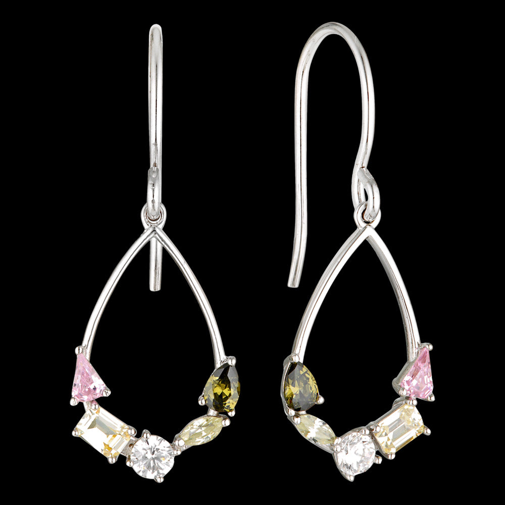 GEORGINI CONFETTI CHARM MULTI-COLOUR SILVER EARRINGS