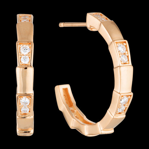 GEORGINI EMILIO VEGA ROSE GOLD HOOP EARRINGS