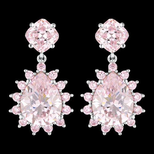 GEORGINI LUXE VELLUTO PINK CZ SILVER EARRINGS