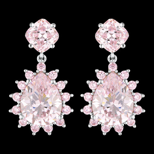 GEORGINI LUXE VELLUTO PINK CZ SILVER EARRINGS