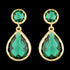 GEORGINI LUXE NOBILE EMERALD GREEN GOLD EARRINGS