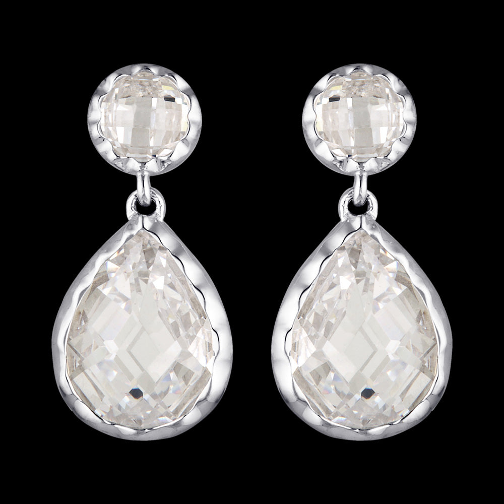 GEORGINI LUXE NOBILE SILVER CZ EARRINGS