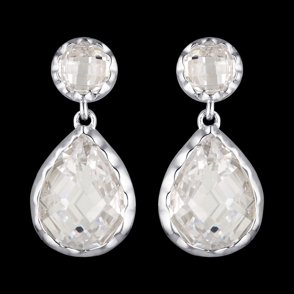 GEORGINI LUXE NOBILE SILVER CZ EARRINGS