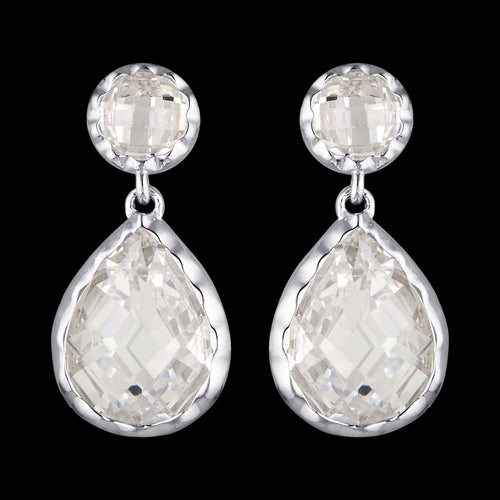 GEORGINI LUXE NOBILE SILVER CZ EARRINGS