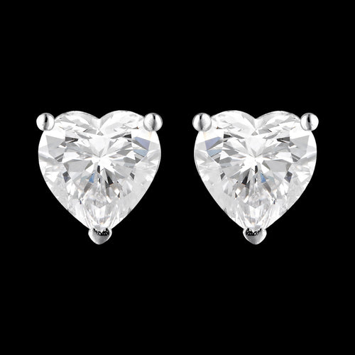 GEORGINI FIRST BLUSH HEART SILVER EARRINGS