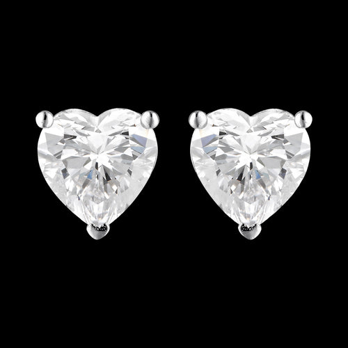 GEORGINI FIRST BLUSH HEART SILVER EARRINGS