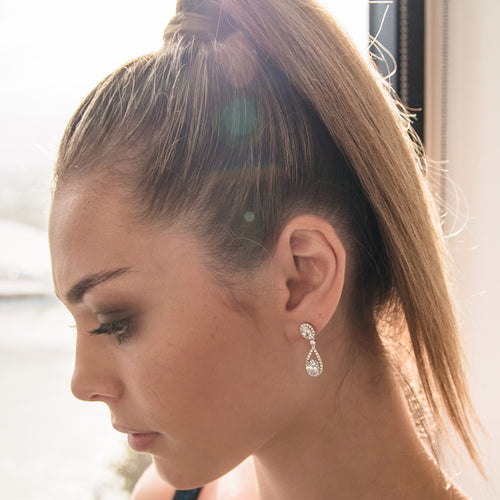 GEORGINI AURORA RADIANCE SILVER EARRINGS - MODEL VIEW