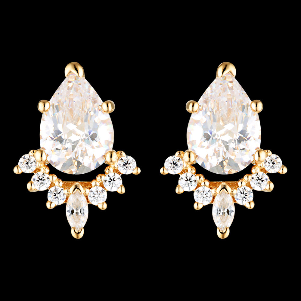 GEORGINI BRIDAL PENELOPE GOLD EARRINGS