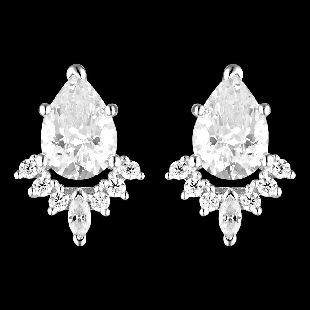 GEORGINI BRIDAL PENELOPE SILVER EARRINGS