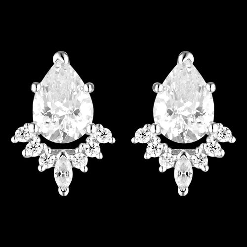 GEORGINI BRIDAL PENELOPE SILVER EARRINGS