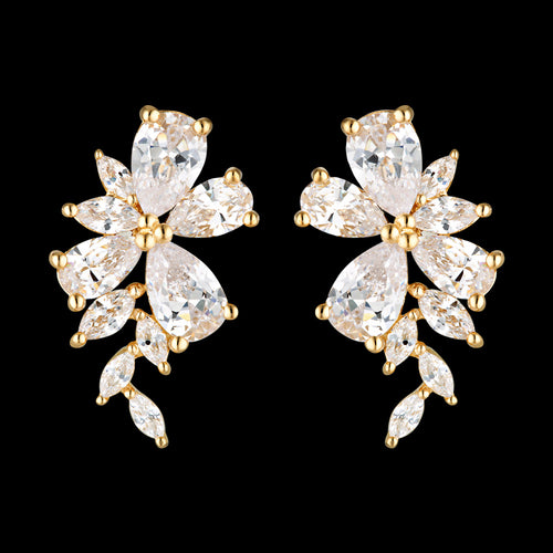 GEORGINI ICONIC BRIDAL HYACINTH GOLD EARRINGS