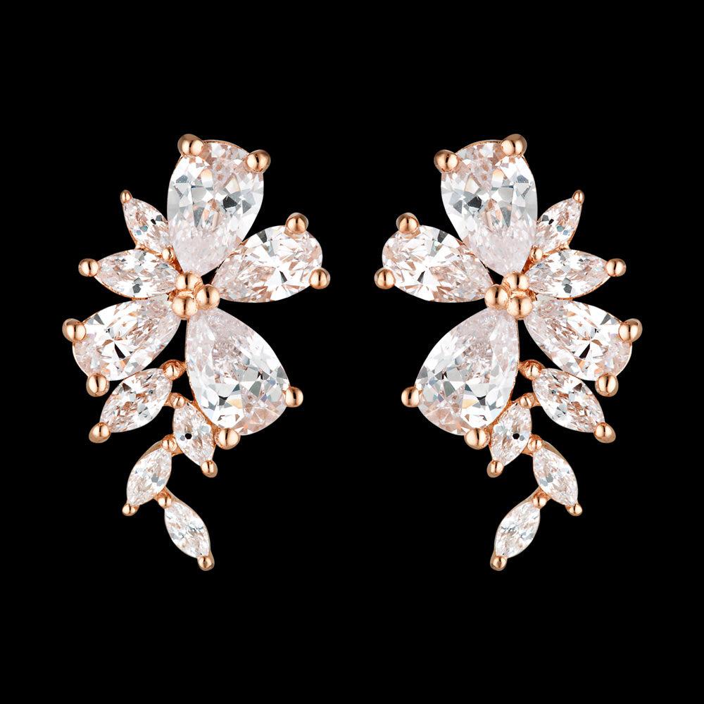 GEORGINI ICONIC BRIDAL HYACINTH ROSE GOLD EARRINGS