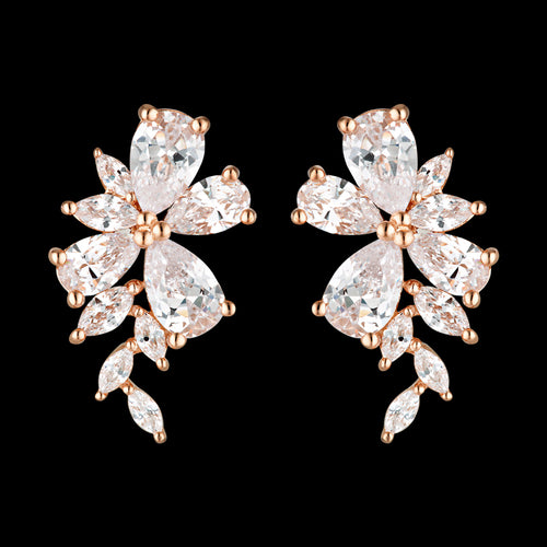 GEORGINI ICONIC BRIDAL HYACINTH ROSE GOLD EARRINGS
