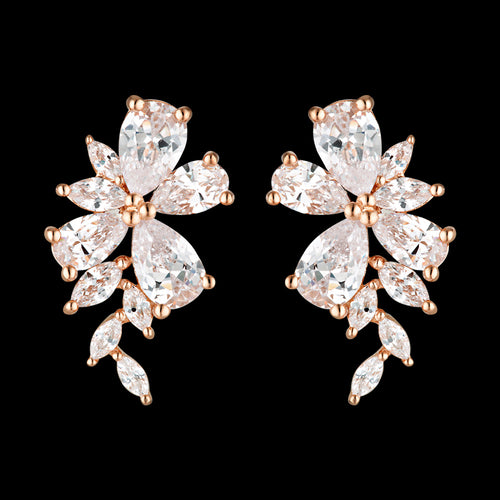 GEORGINI ICONIC BRIDAL HYACINTH ROSE GOLD EARRINGS