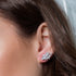 GEORGINI ICONIC BRIDAL HYACINTH SILVER EARRINGS- MODEL VIEW