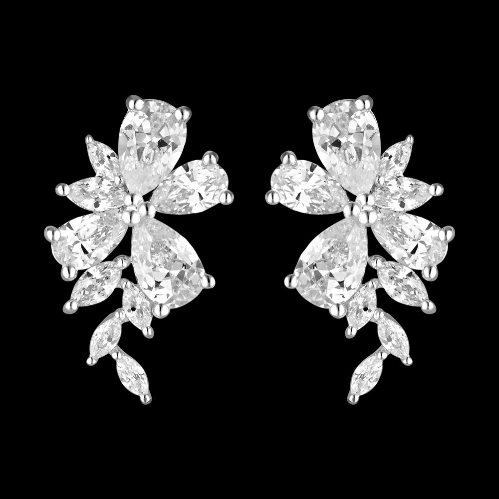 GEORGINI ICONIC BRIDAL HYACINTH SILVER EARRINGS