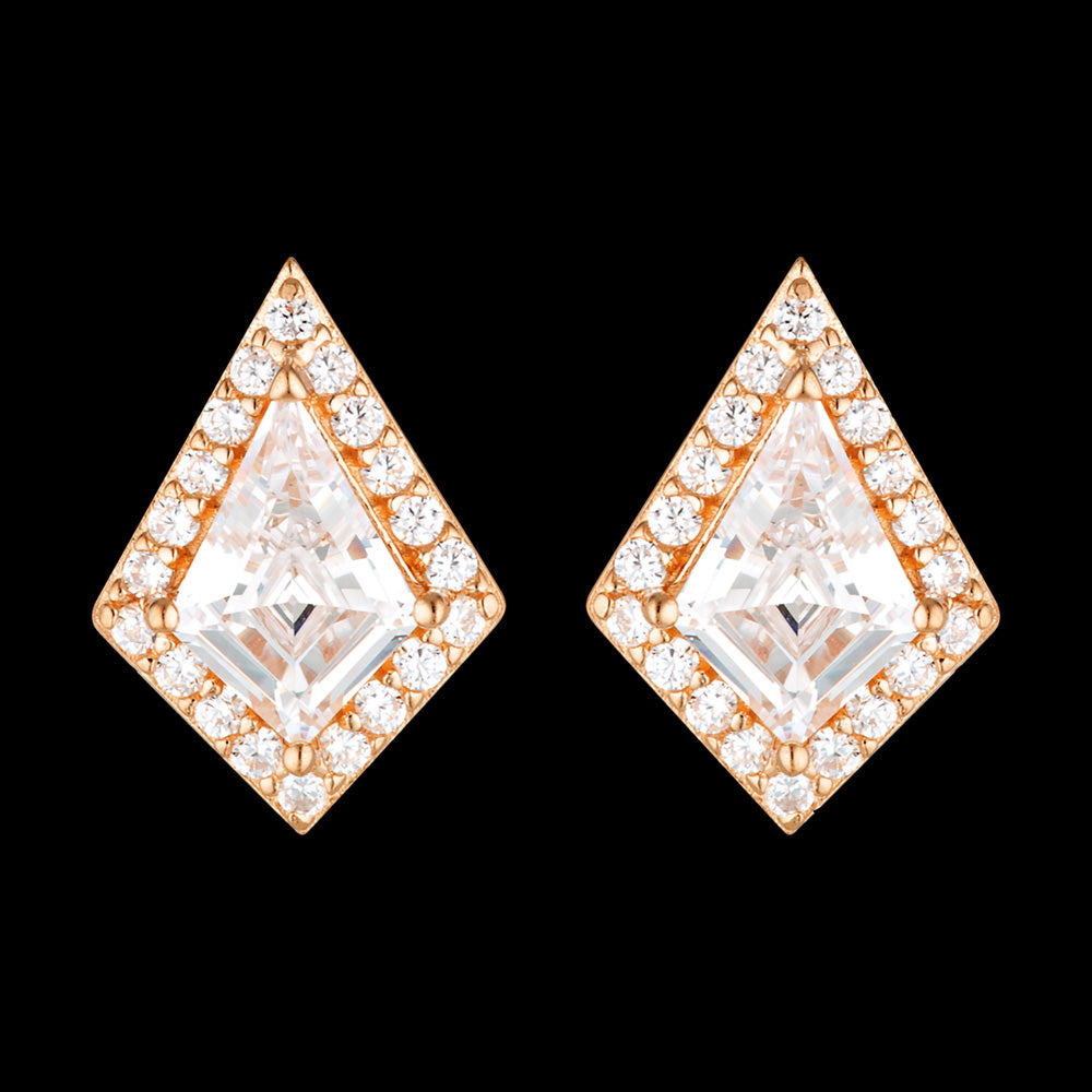 GEORGINI SHIELD ROSE GOLD EARRINGS