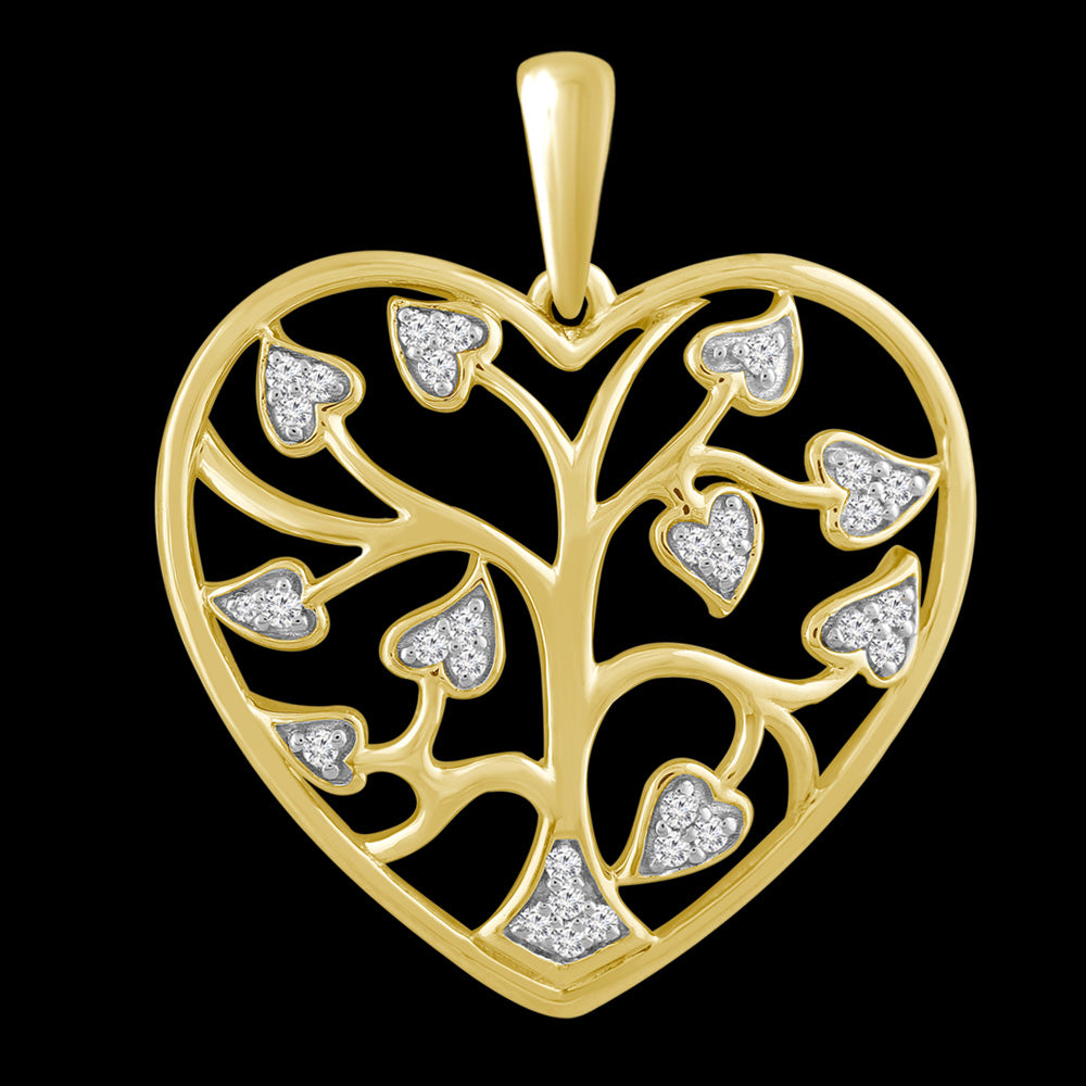 TREE OF LIFE HEART 9K ROSE GOLD DIAMOND PENDANT