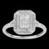 DIAMOND 9K WHITE GOLD CLUSTER RING - FRONT VIEW