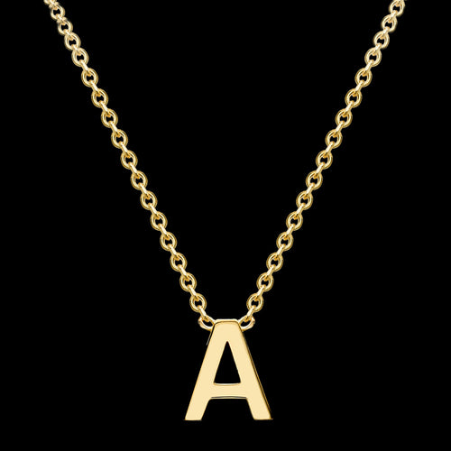 LETTER A INITIAL NECKLACE 9 CARAT YELLOW GOLD | AUSTRALIA