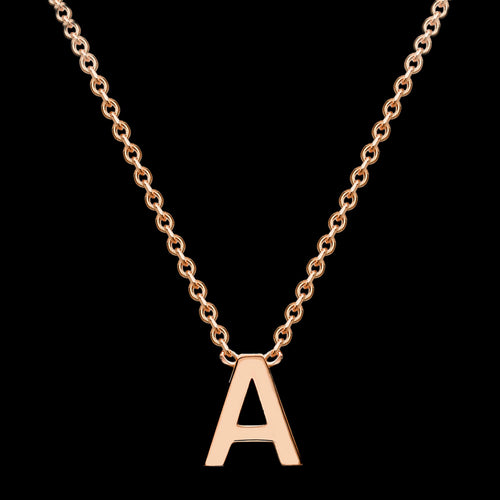 LETTER A INITIAL NECKLACE 9 CARAT ROSE GOLD | AUSTRALIA