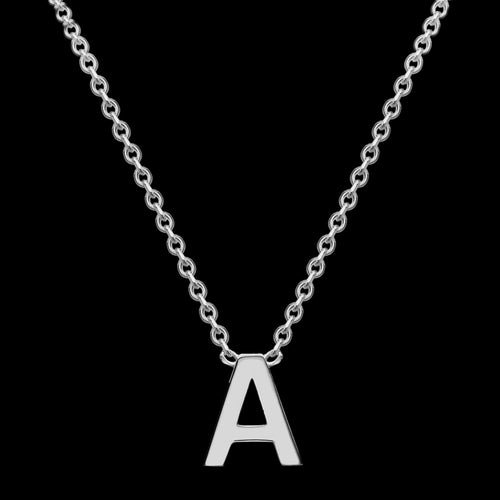 LETTER A INITIAL NECKLACE 9 CARAT WHITE GOLD | AUSTRALIA