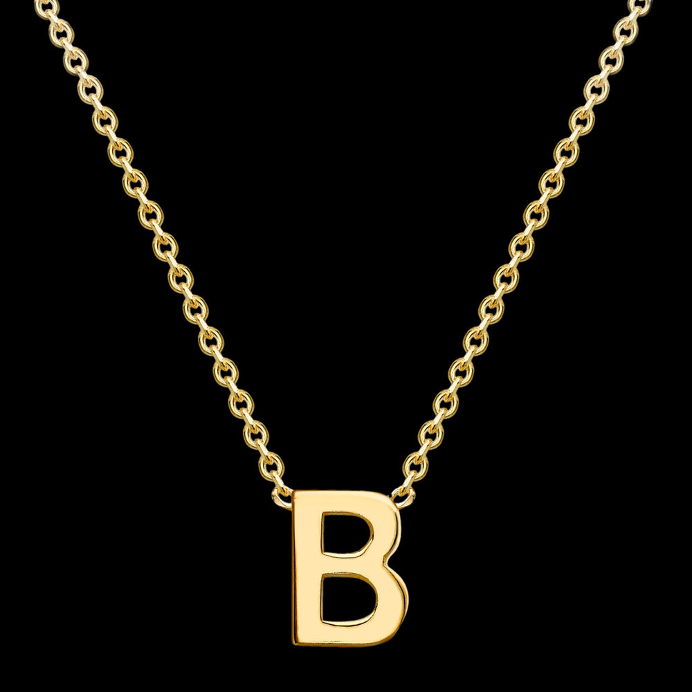 LETTER B INITIAL NECKLACE 9 CARAT YELLOW GOLD | AUSTRALIA